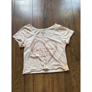 Midnight Rider Gram Parsons Sweet Heart of the Rodeo Graphic Crop Tee Small